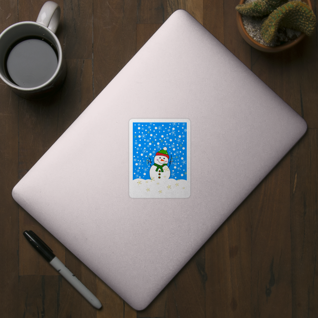 LET It Snow Merry Christmas Snowman by SartorisArt1